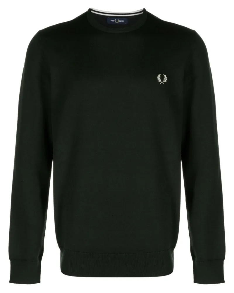 Fred Perry Pullover mit Logo-Stickerei - Grün Grün