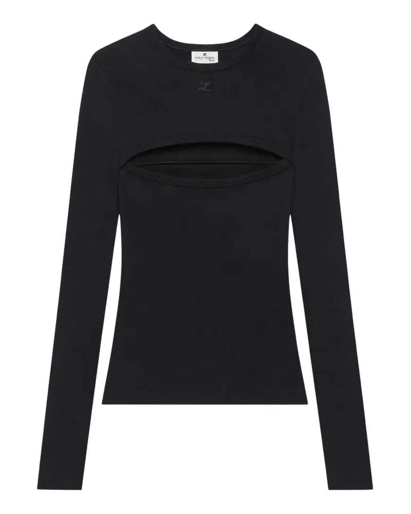 Courrèges slash long-sleeve T-shirt - Schwarz Schwarz