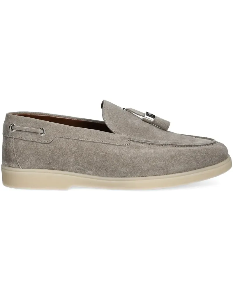 Giuseppe Zanotti Loafer aus Wildleder mit Zierschnalle - Grau Grau