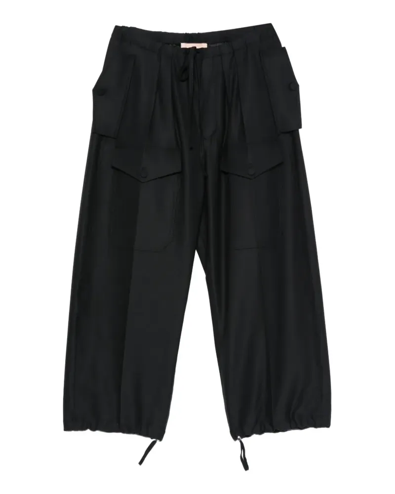 PLAN C drawstring-waist cargo pants - Blau Blau