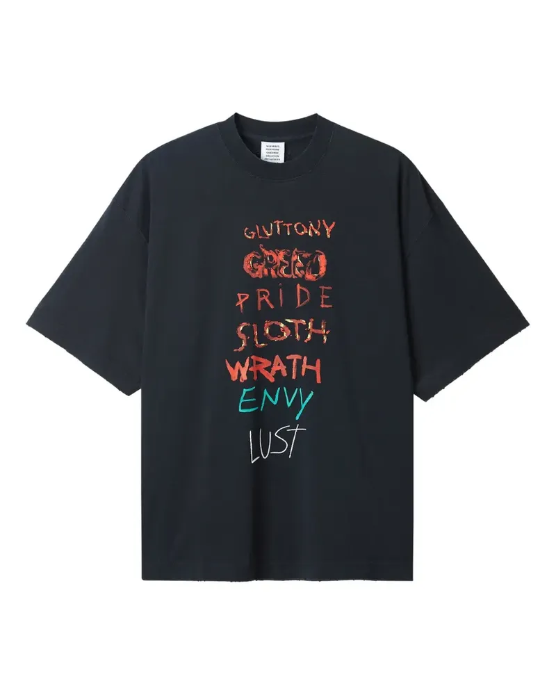 VETEMENTS T-Shirt im Distressed-Look - Schwarz Schwarz
