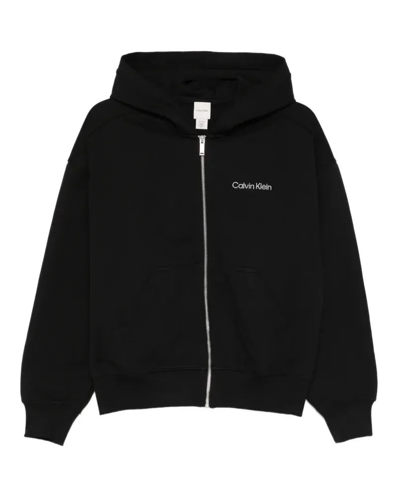 Calvin Klein Hoodie mit Logo-Stickerei - Schwarz Schwarz
