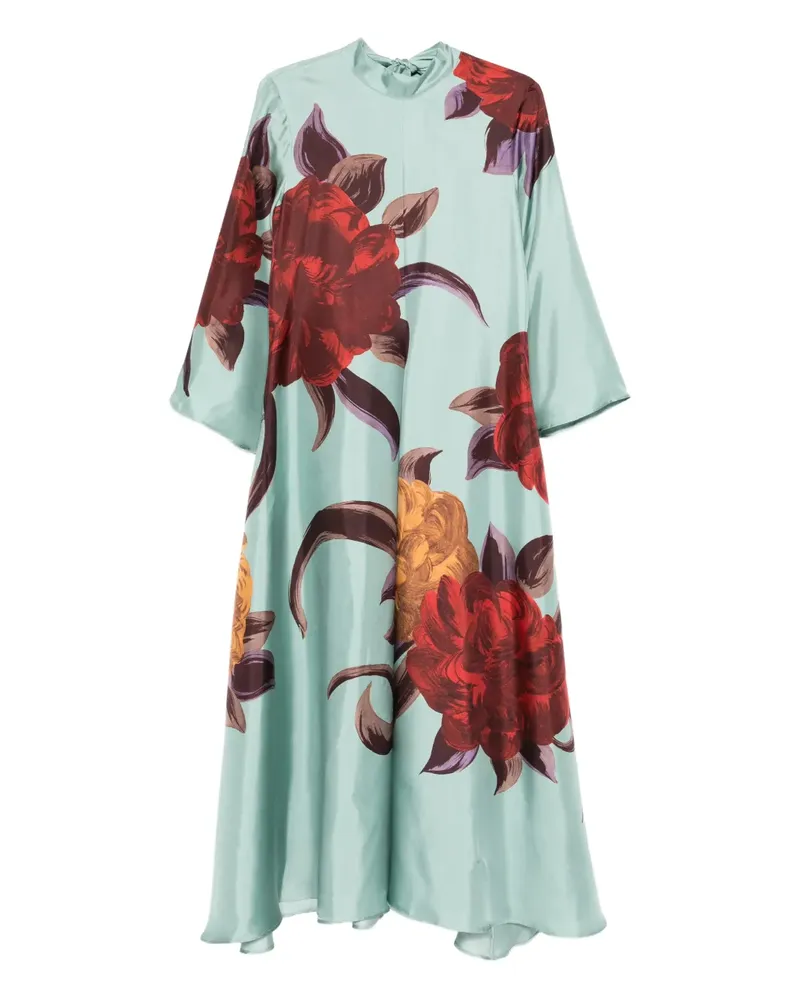 La DoubleJ Maxikleid mit Blumen-Print - Blau Blau