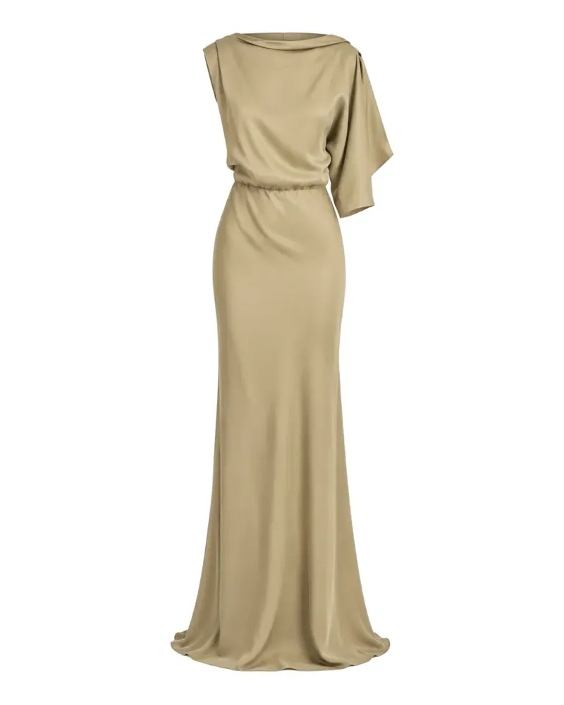 Irina Schrotter Giulia asymmetric draped maxi dress - Nude Nude
