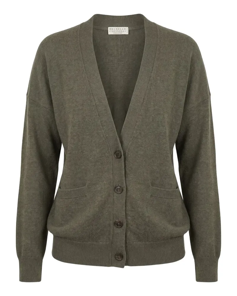 Brunello Cucinelli button-up cashmere cardigan - Grün Grün