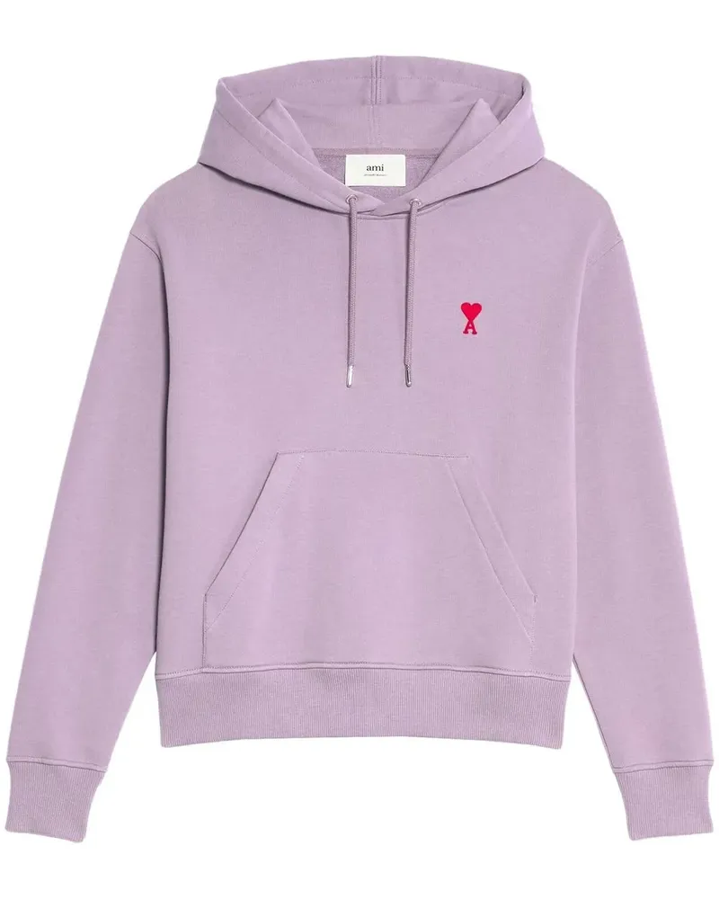 AMI Paris Hoodie mit Logo-Stickerei - Violett Violett