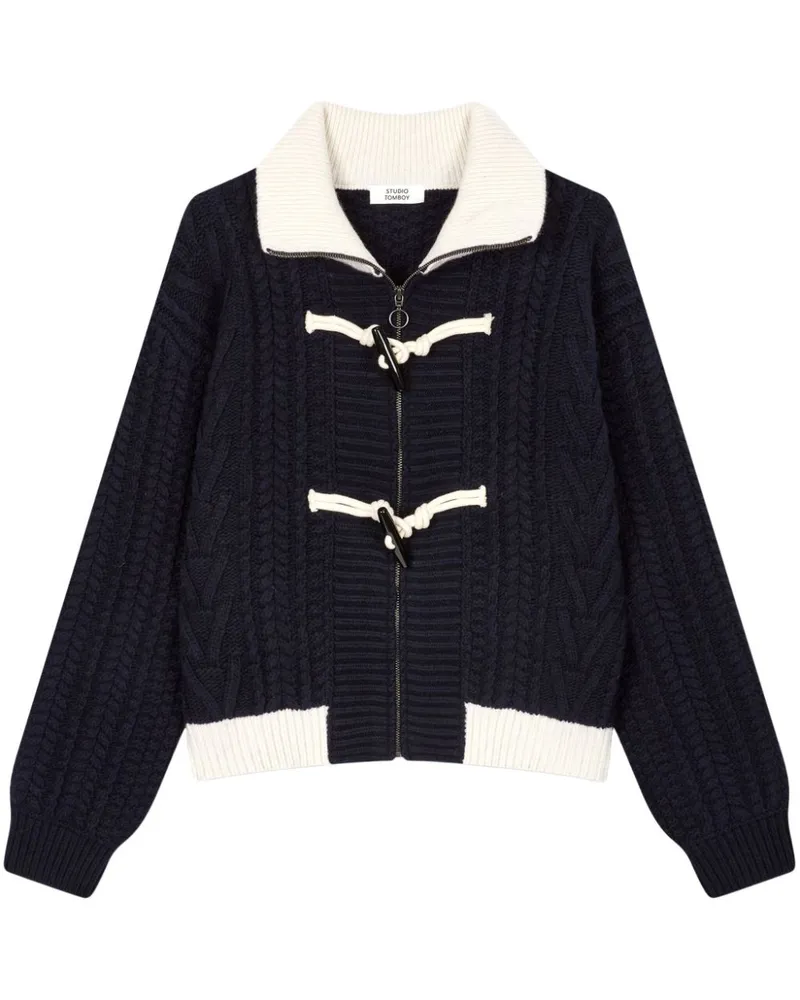 STUDIO TOMBOY Cardigan mit Zopfmuster - Blau Blau