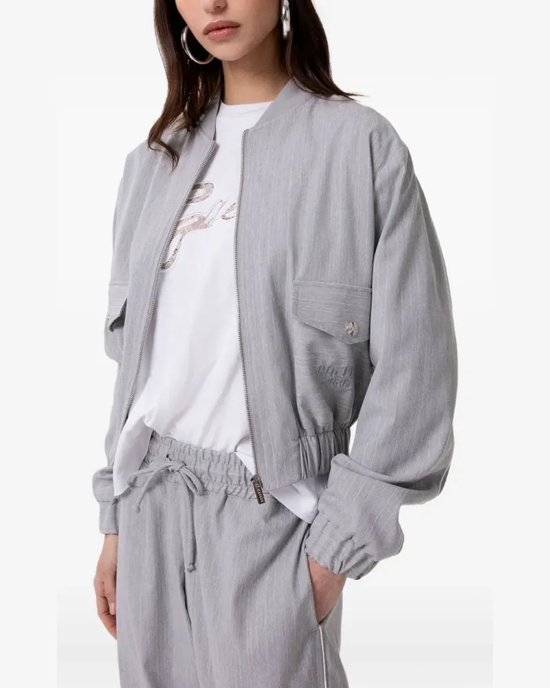 Gaëlle Bonheur logo-embroidered zipped bomber jacket - Grau Grau