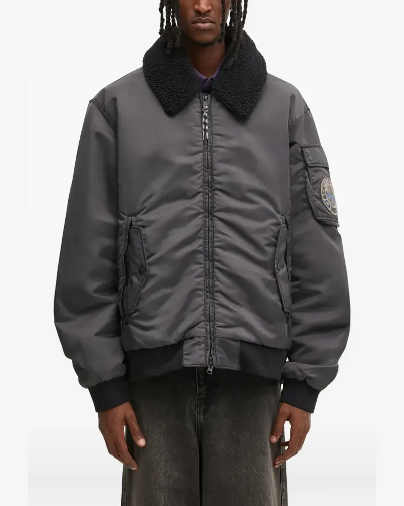 Napapijri A-Nemes textured-collar jacket - Grau Grau