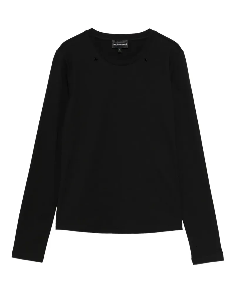 Emporio Armani T-Shirt mit Ösen - UC001 BLACK Uc001