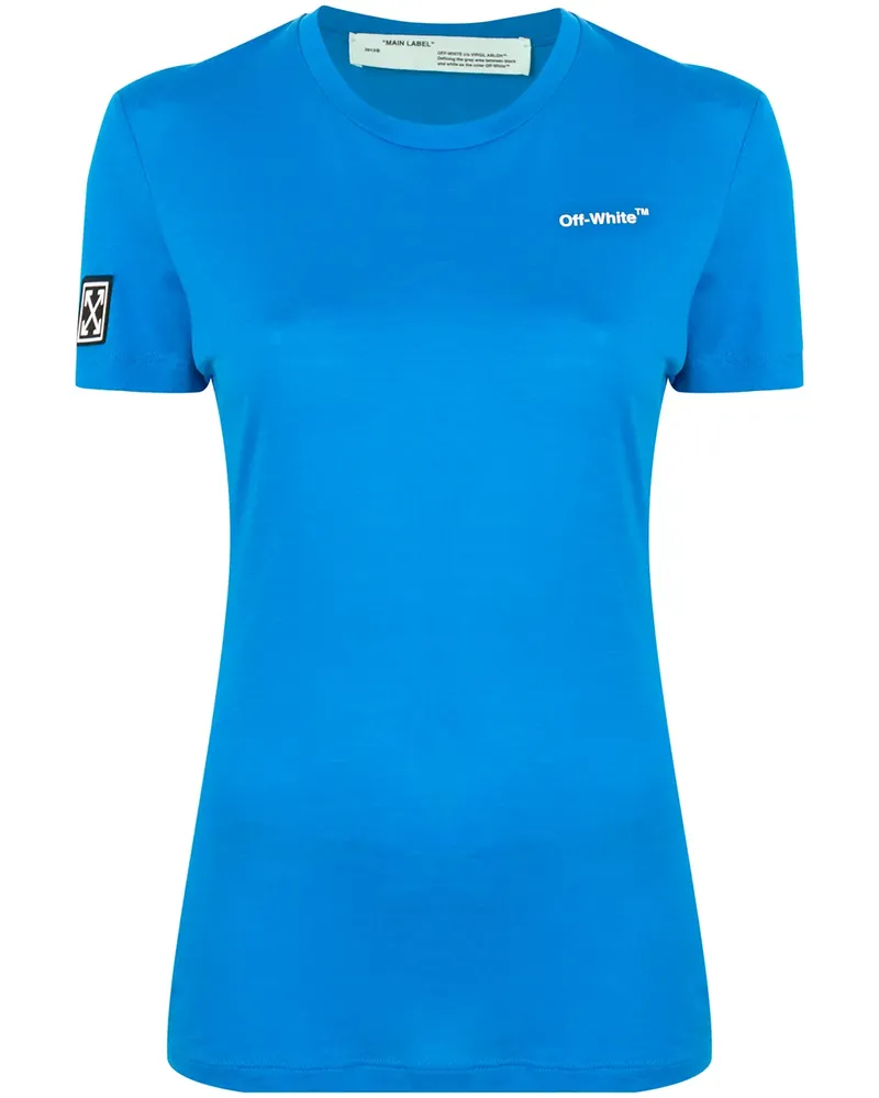 OFF-WHITE T-Shirt mit Logo-Print - Blau Blau