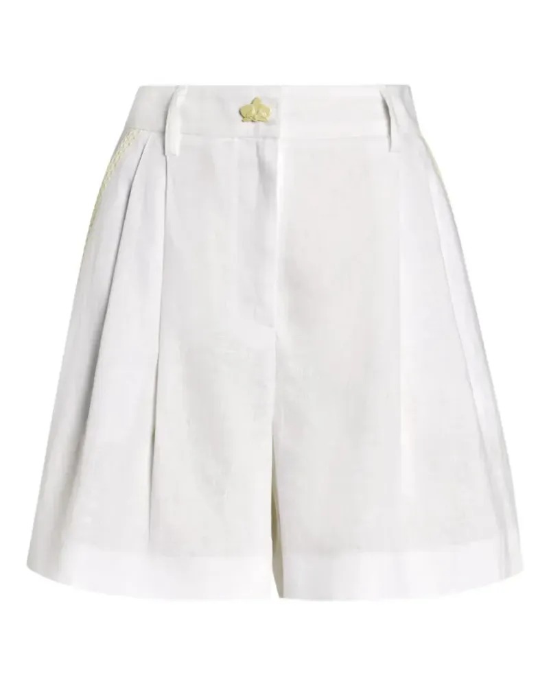 Genny Shorts mit Bundfalten - Weiß Weiß