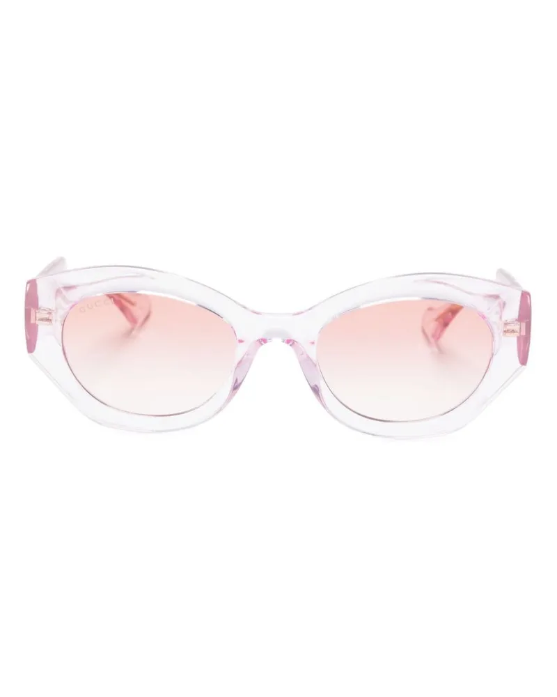 Gucci GG Sonnenbrille mit ovalem Gestell Rosa