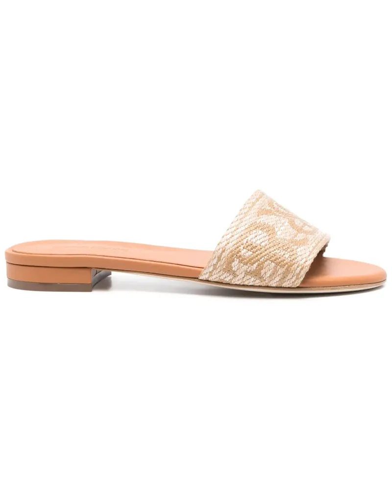 Ermanno Scervino Sandalen mit Jacquard-Logo - Nude Nude
