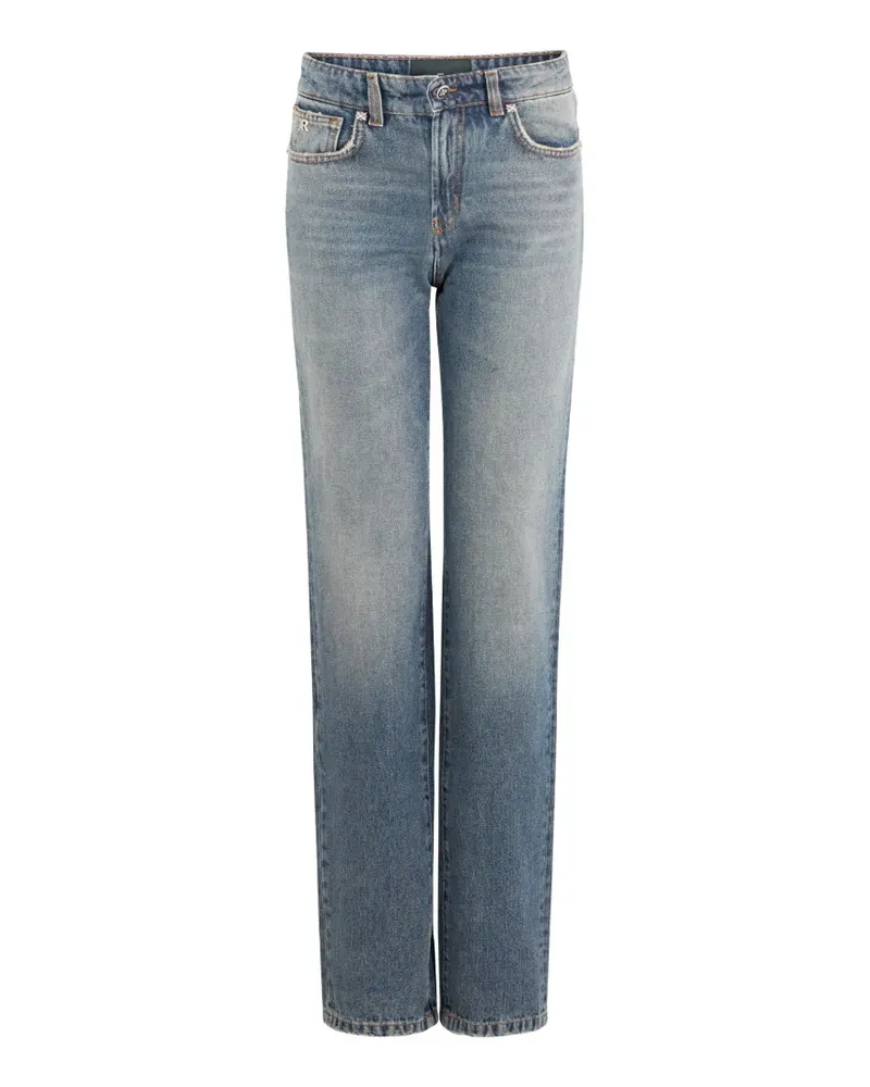 John Richmond Ausgeblichene Straight-Leg-Jeans - Blau Blau
