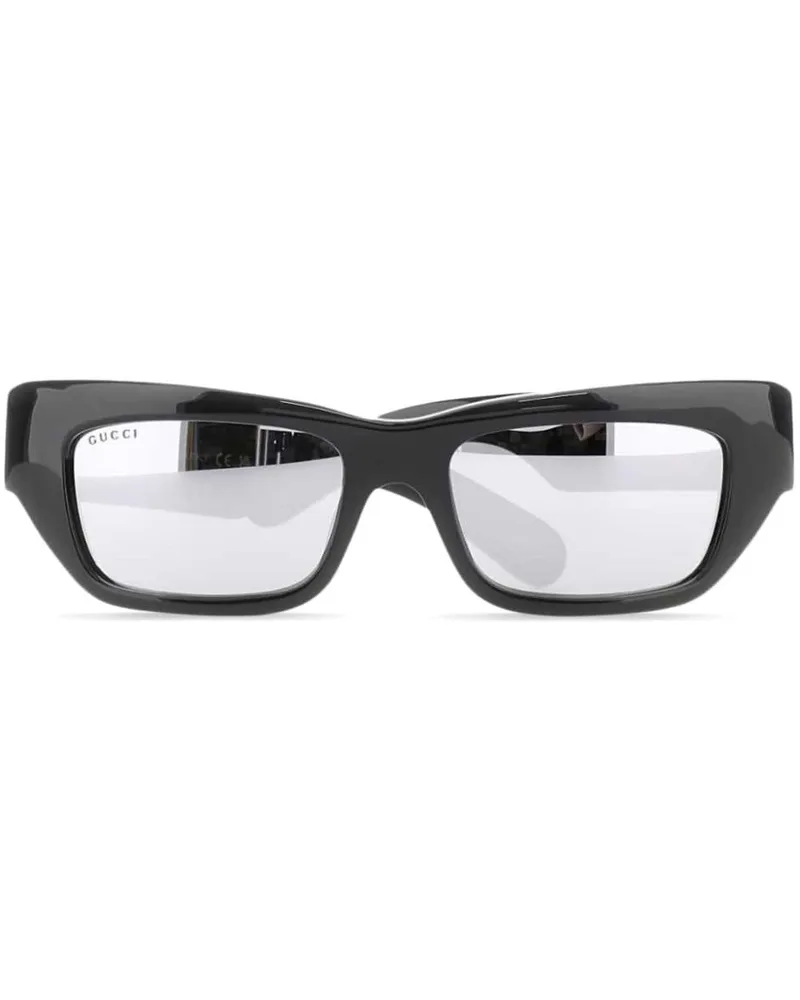 Gucci Sonnenbrille mit eckigem Gestell - Schwarz Schwarz