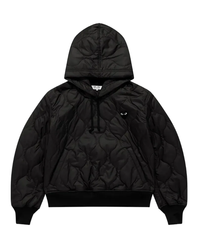 Comme des Garçons Gesteppte Kapuzenjacke mit Herz-Patch - Schwarz Schwarz