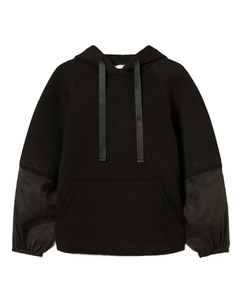 Twin-Set Sweatshirt mit Organza-Ärmeln - Schwarz Schwarz
