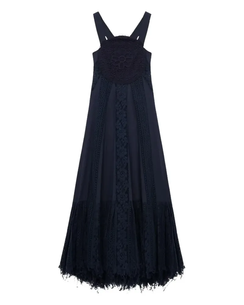 Loewe lace-appliqué midi dress - Blau Blau