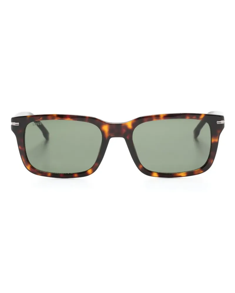 HUGO BOSS Sonnenbrille mit eckigem Gestell - Braun Braun