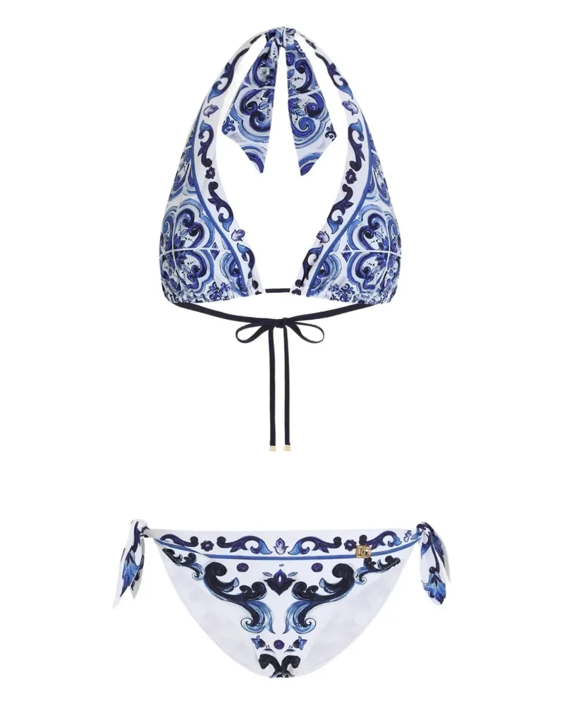 Dolce & Gabbana Bikini mit Majolica-Print - Blau Blau