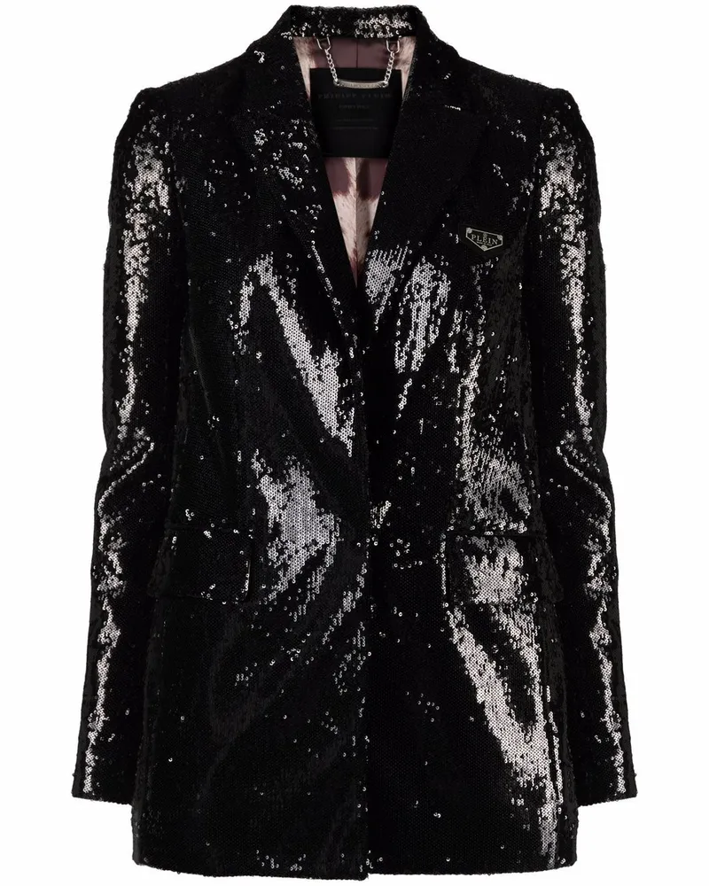 Philipp Plein Blazer mit Pailletten - Schwarz Schwarz