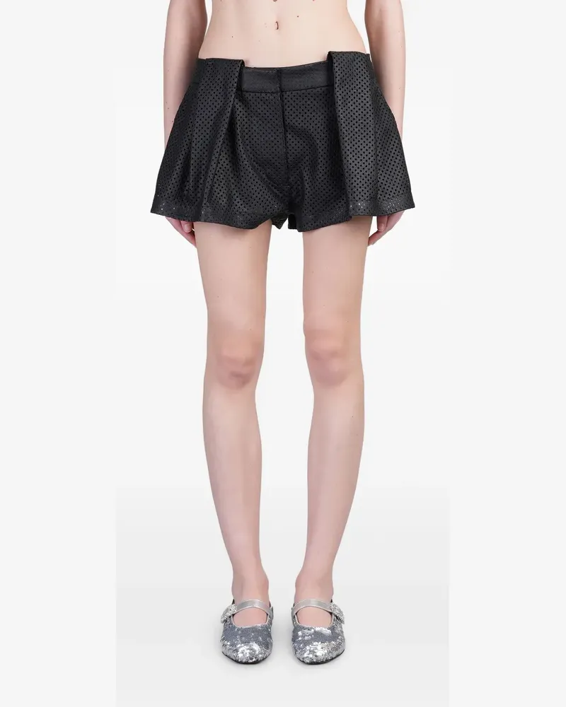 Stella McCartney Kurze Shorts mit Lochmuster - Schwarz Schwarz