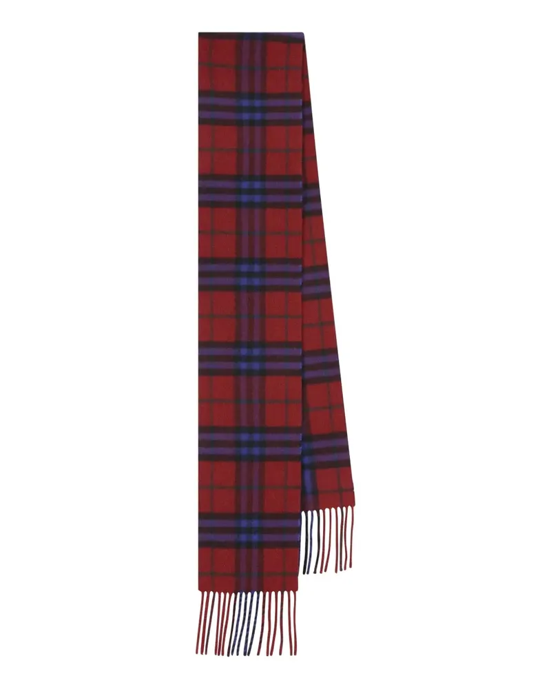 Burberry Karierter Schal mit Fransen - Rot Rot