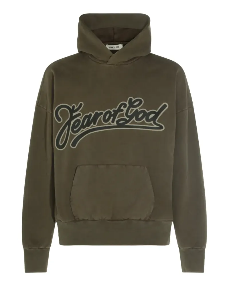 Fear of God logo-print hoodie - Braun Braun