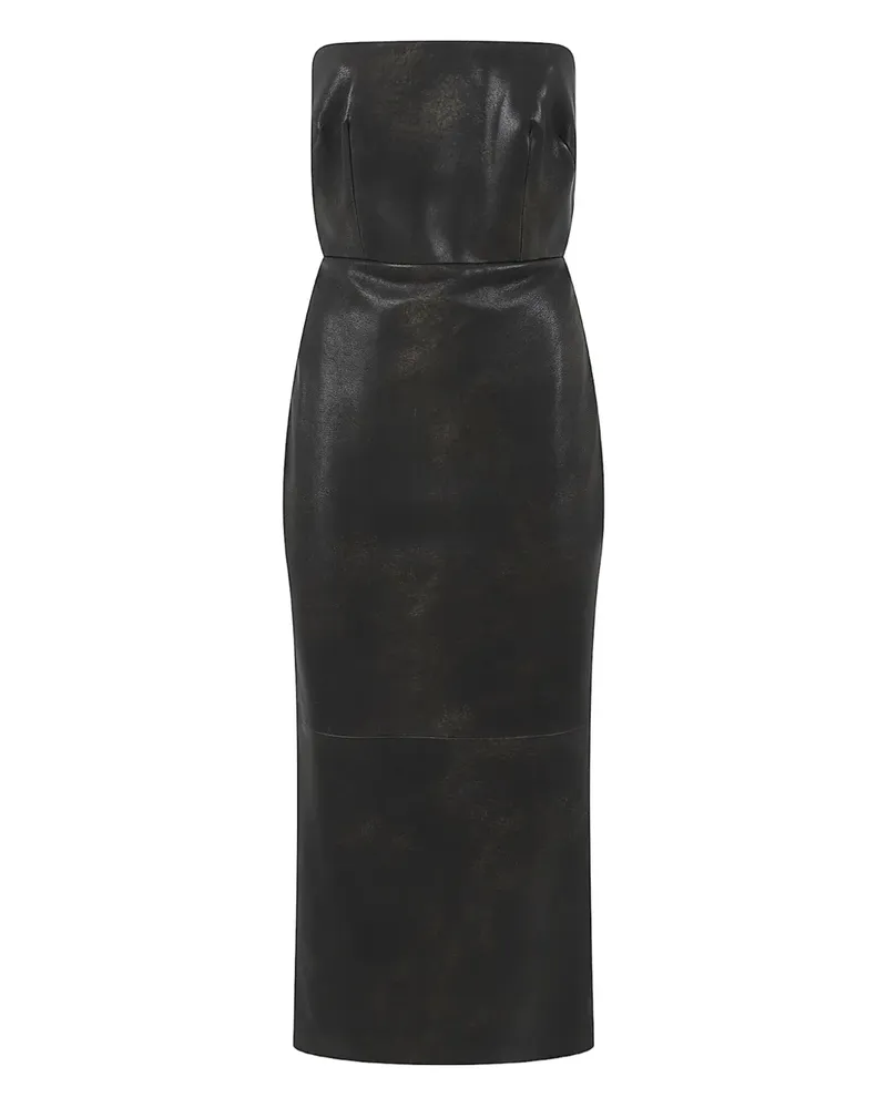 Alex Perry strapless split leather midi dress - Braun Braun