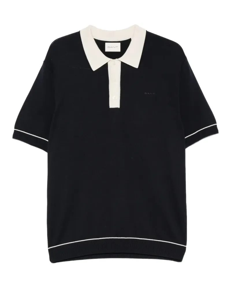 Gant contrast-collar tipped polo shirt - Blau Blau