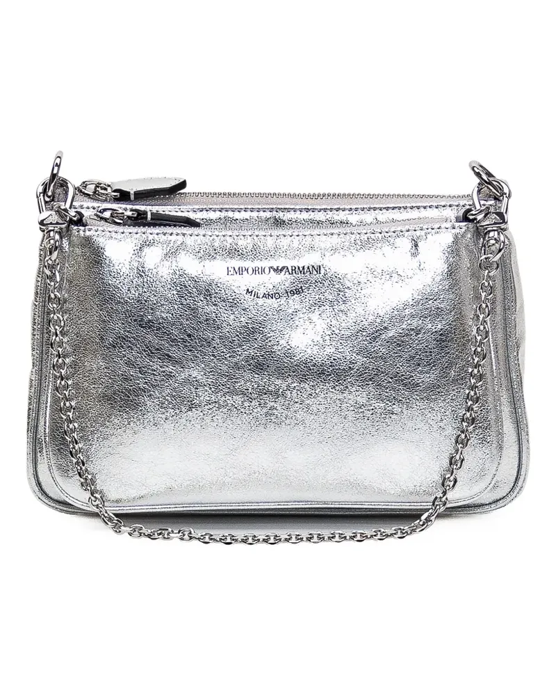 Emporio Armani Mini Schultertasche mit Logo - Grau Grau