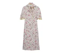 Georgette-Kleid mit Blumen-Print - Nude