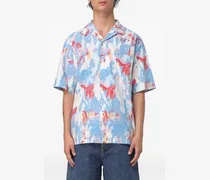 Hemd mit Blumen-Print - Blau