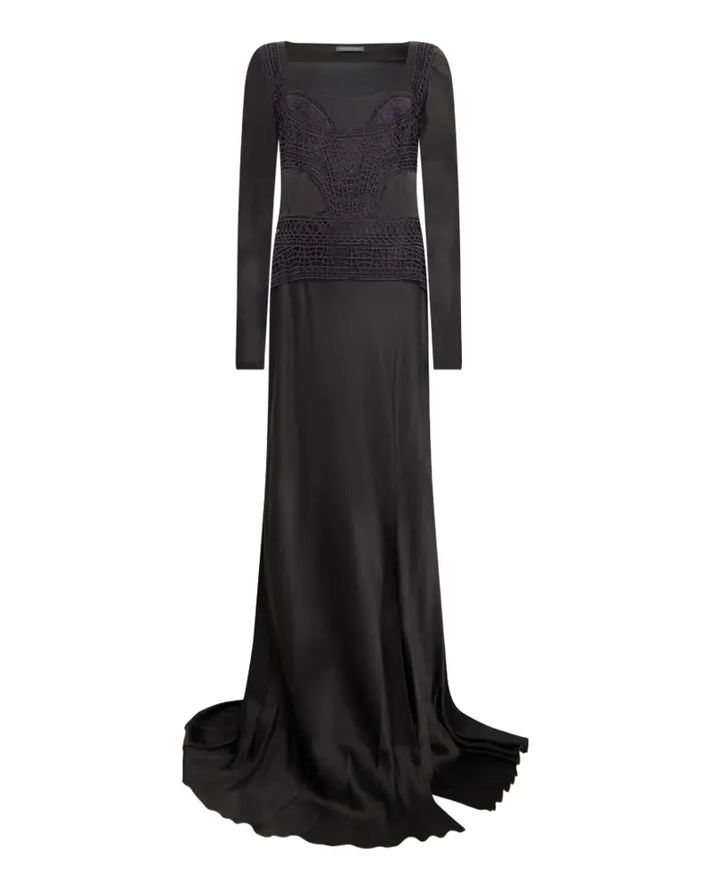 Alberta Ferretti Langärmeliges Abendkleid - Schwarz Schwarz