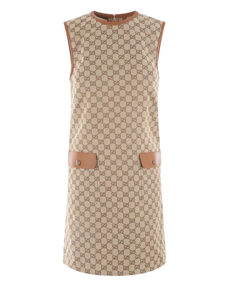Gucci Ärmelloses Minikleid aus GG Supreme - Braun Braun