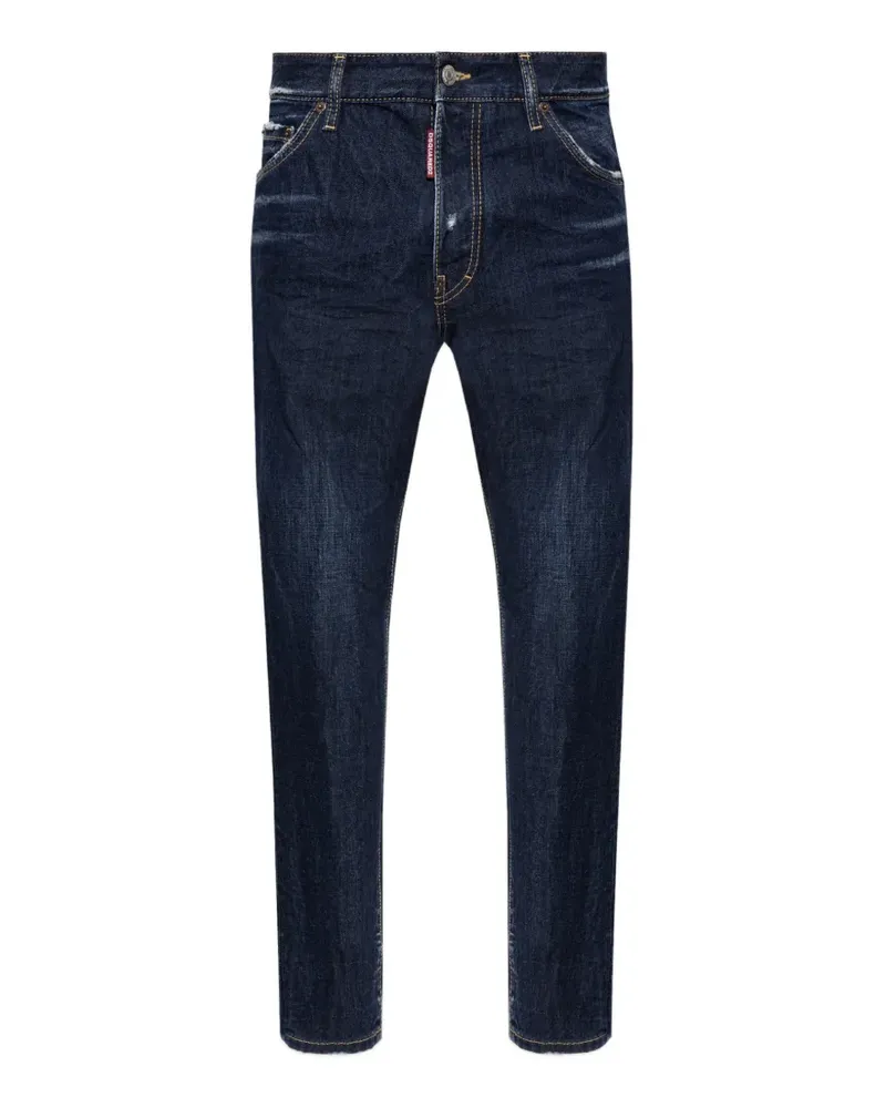 Dsquared2 Teddy Jeans in Distressed-Optik - Blau Blau