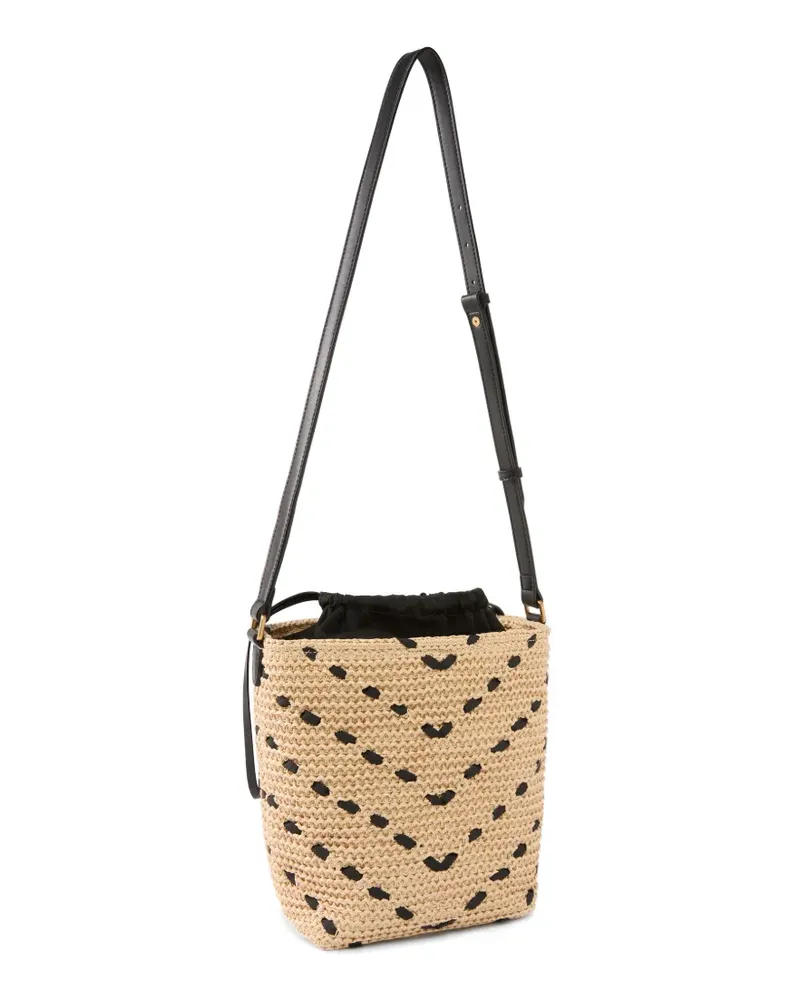 Pinko raffia drawstring bucket bag - Nude Nude