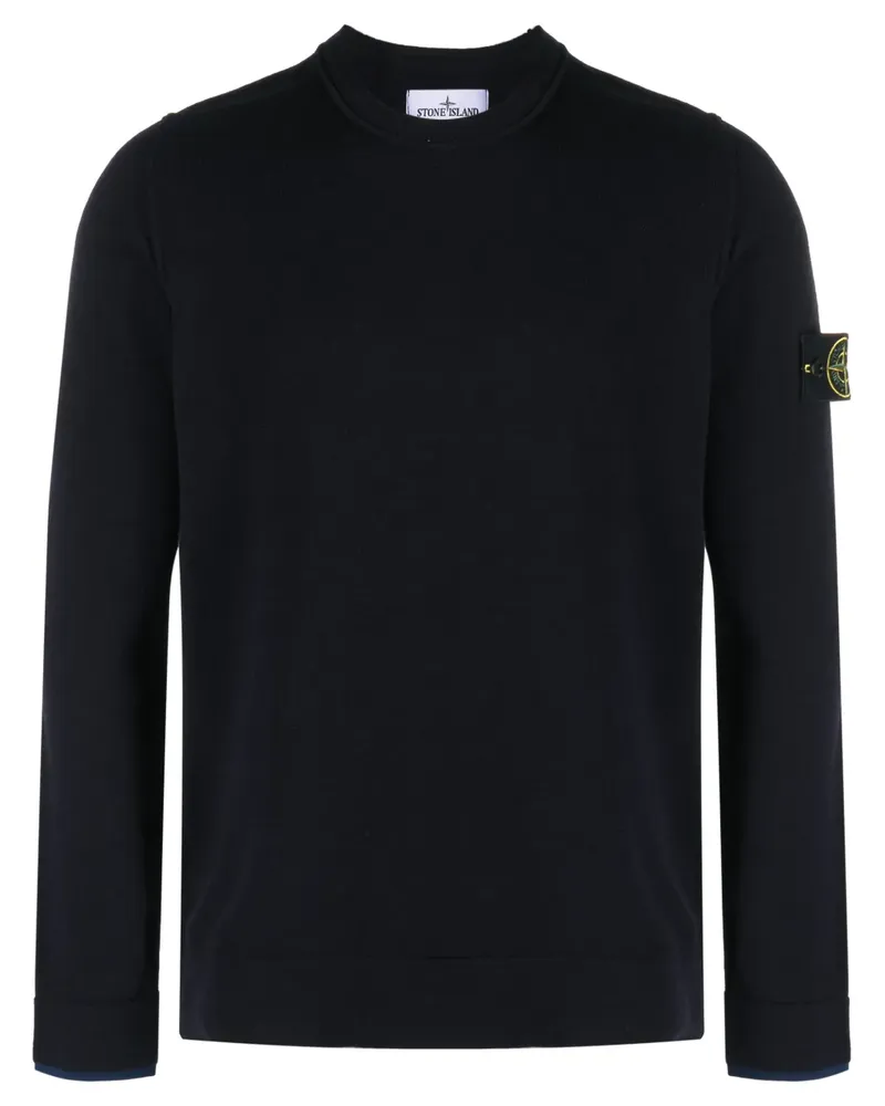 Stone Island Pullover mit Kompass-Patch - Blau Blau