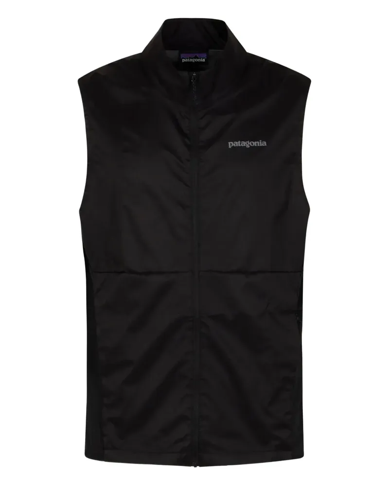 Patagonia Reißverschluss-Weste mit Logo - Schwarz Schwarz
