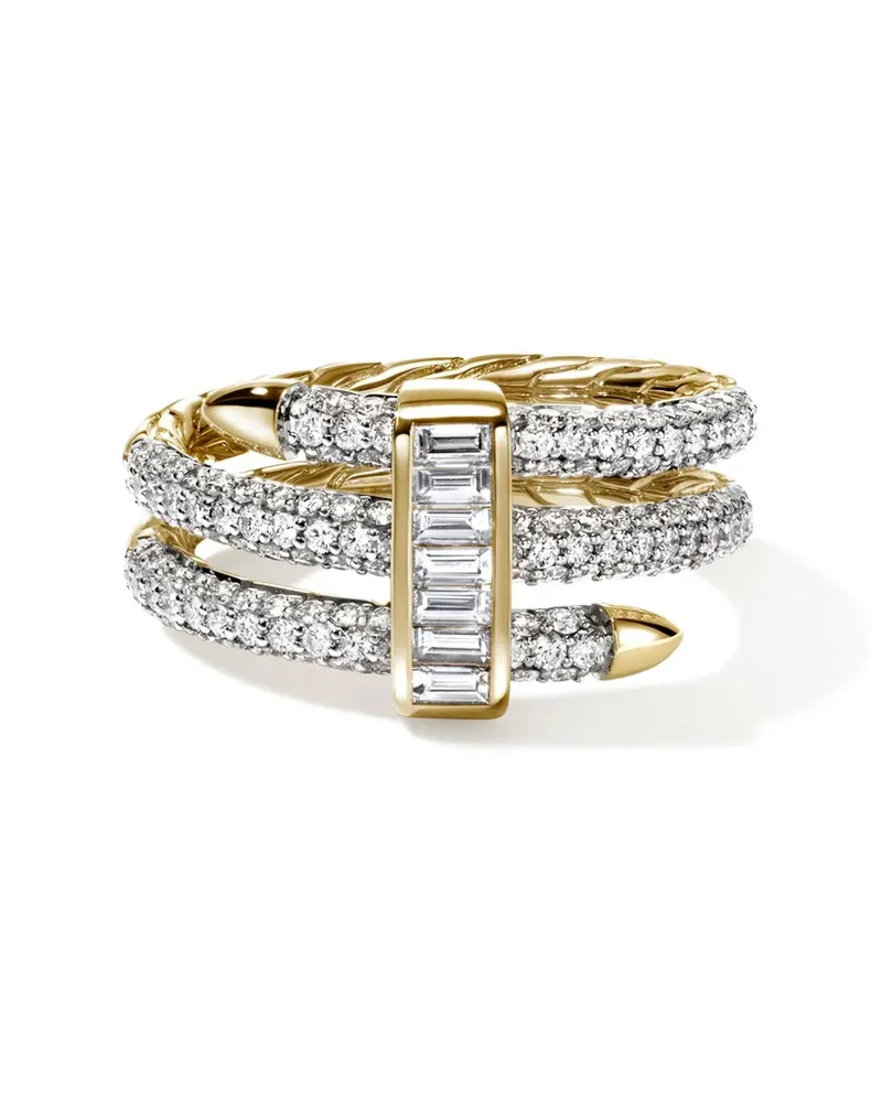 John Hardy 18kt Spear Gelbgoldring mit Diamant Gold