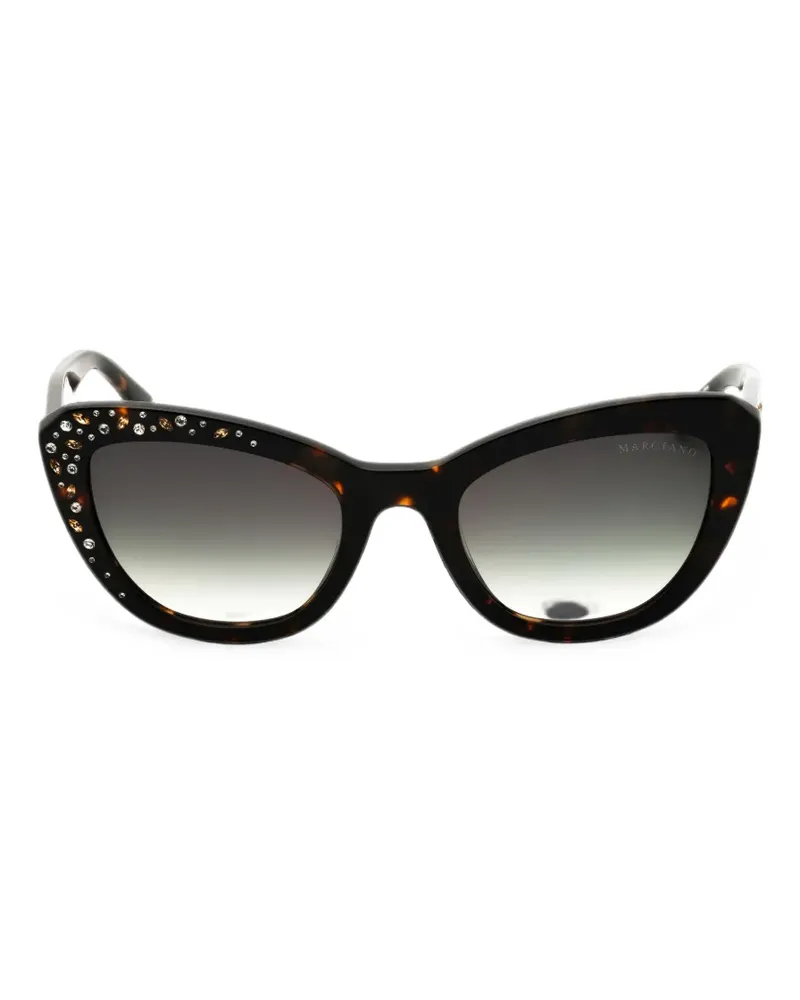 MARCIANO Los Angeles crystal-embellished cat-eye sunglasses - Braun Braun