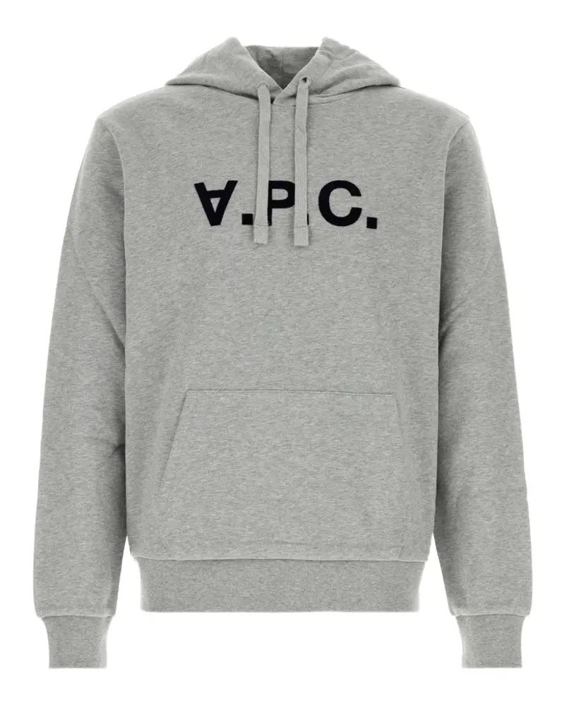 A.P.C. logo-print drawstring hoodie - Grau Grau
