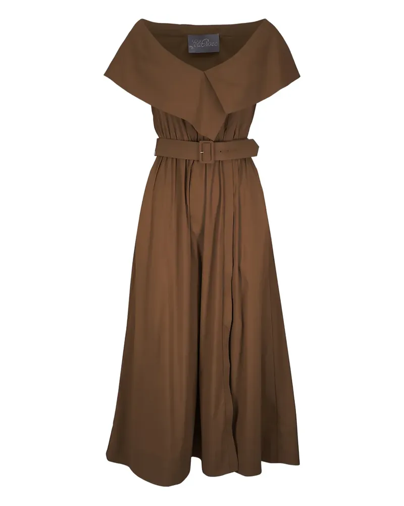 Lela Rose Midikleid mit Gürtel - Braun Braun