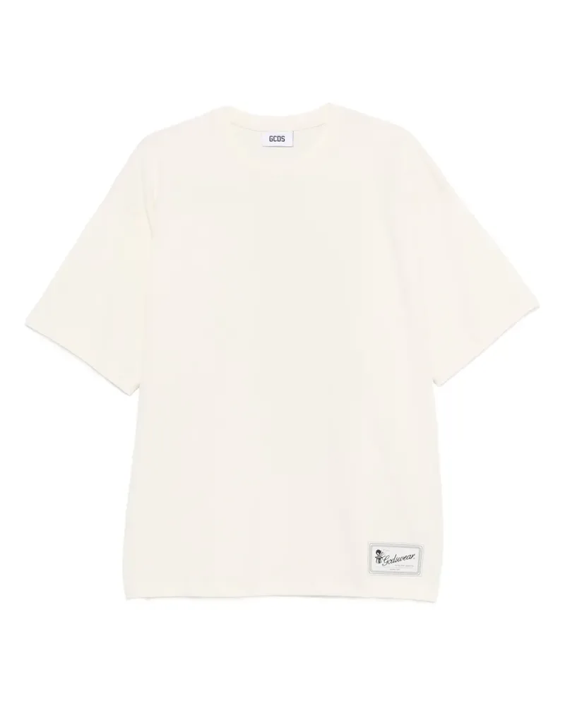GCDS T-Shirt mit Logo-Patch - Nude Nude