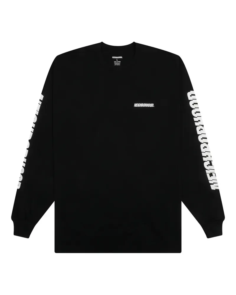 Neighborhood logo-print long-sleeved T-shirt - Schwarz Schwarz