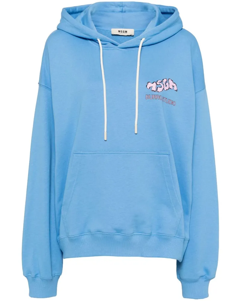 MSGM Hoodie mit grafischem Print Blau