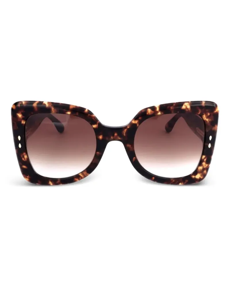 Isabel Marant Eckige Sonnenbrille in Schildpattoptik - Braun Braun