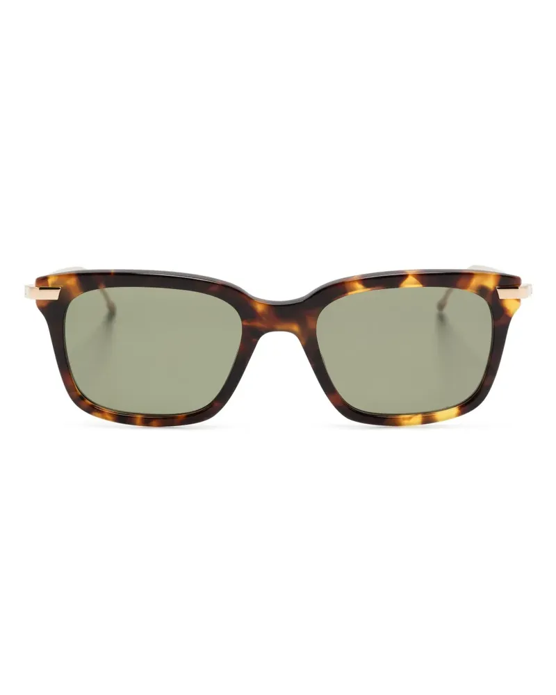 Thom Browne Sonnenbrille mit eckigem Gestell - Braun Braun