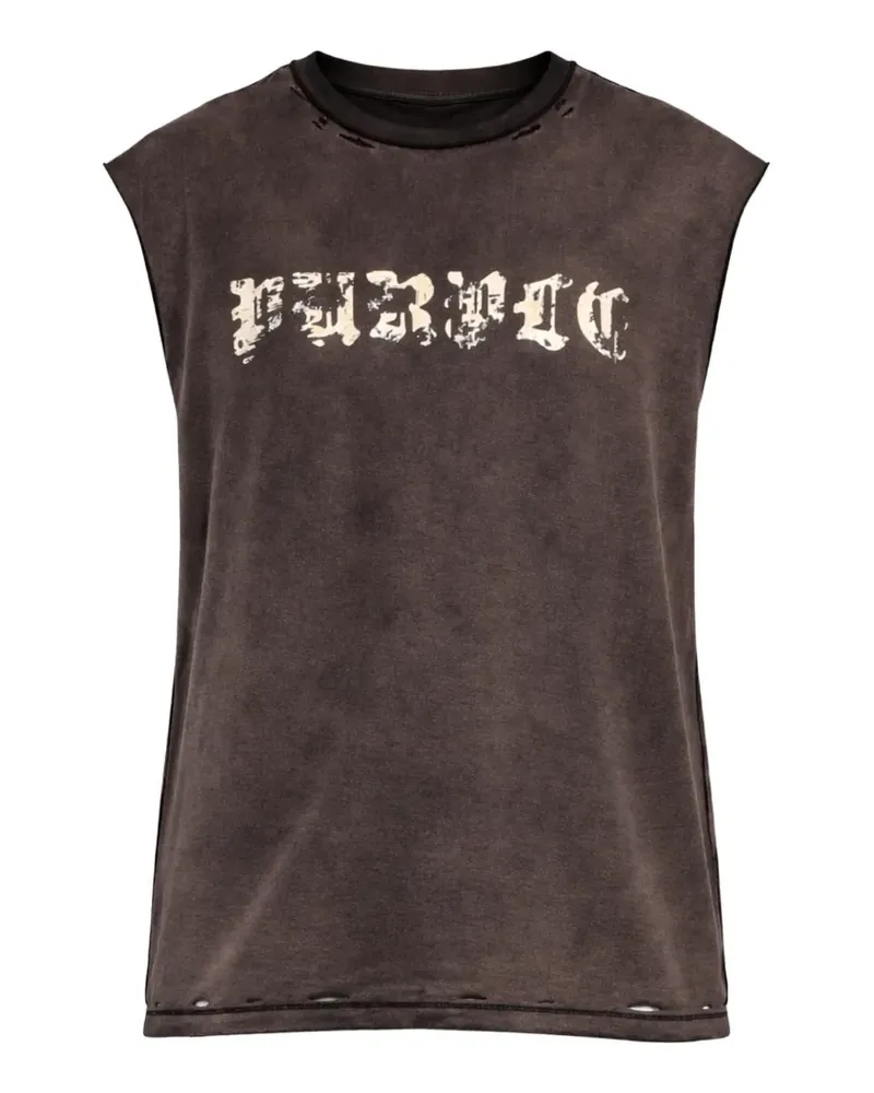 PURPLE BRAND Ärmelloses T-Shirt mit Print - Braun Braun